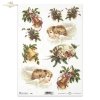 Christmas, Christmas bell, spruce branches, holly, Christmas decorations, Christmas ornaments, angel heads, angels, Holy Family